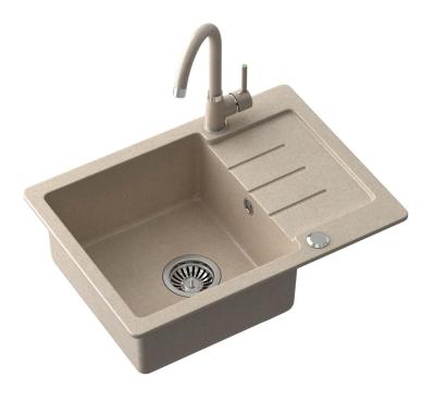 Quadri Kendal sand-beige Granit-Einbauspüle mit Abtropffläche 60x44cm umkehrbar 1208967402