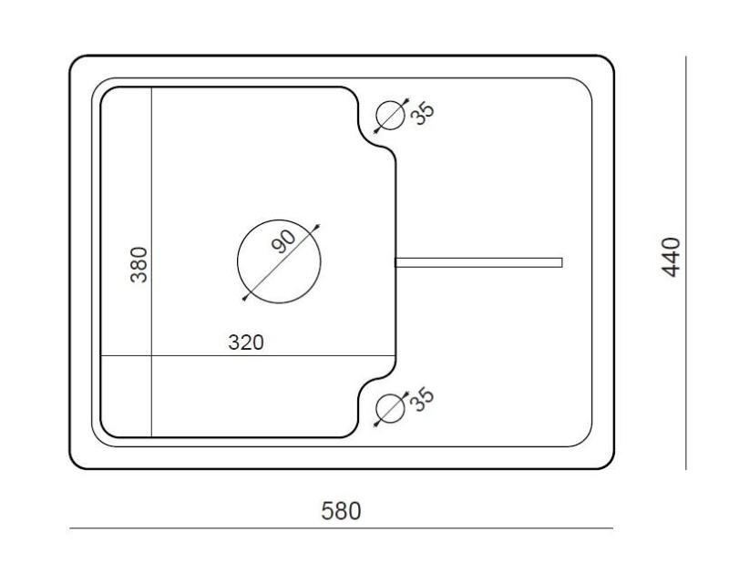 Quadri Kendal beige-sand Granit-Einbauspüle 58x44cm mit Abtropffläche 1208967405