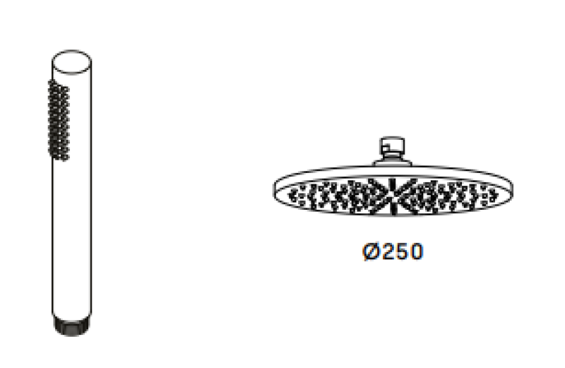 Wasserevolution Flow Duschkombination mit Regendusche Edelstahl 250mm T141N25IE