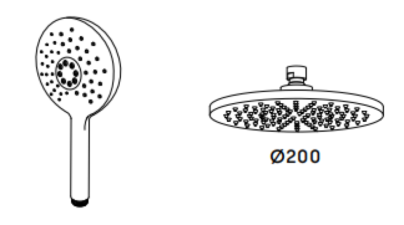 Wasserevolution Flow Duschkombination mit Regendusche Chrom 200mm T141NR01