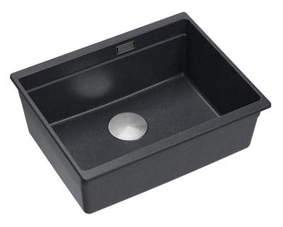 Quadri Newport II Granit Unterbauspüle Anthrazit 560x450mm  mit Edelstahlstopfen und Ablaufkappe 1208967459
