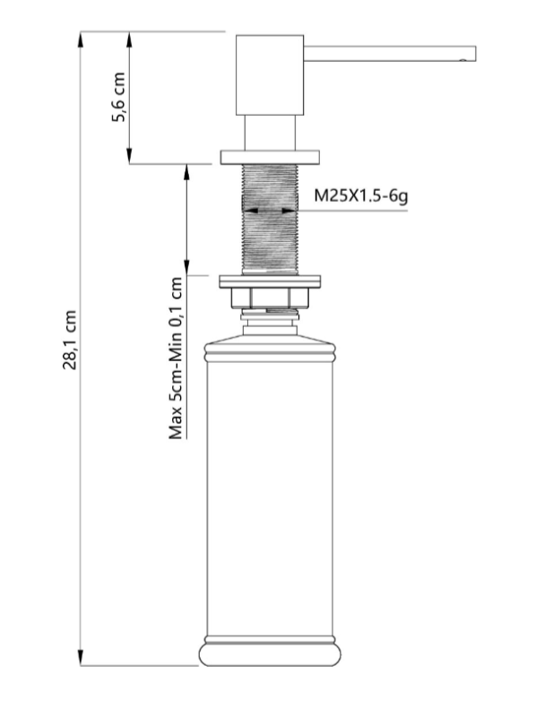 Quadri Luxor Eingebaute Seifenspender aus Edelstahl, von oben nachfüllbar 1208967508