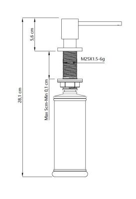 Quadri Luxor Einbau Seifenspender gold von oben nachfüllbar 1208967511