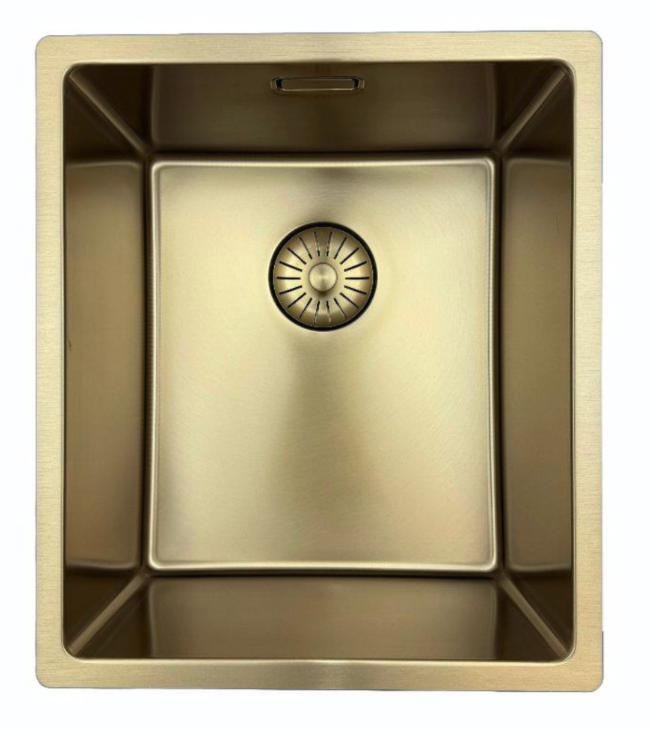 Pure.Sink Prestige Spüle 34x40 cm PVD Gold 10mm Radius Unterbau, Flachbau und Aufbau PPG3440-60