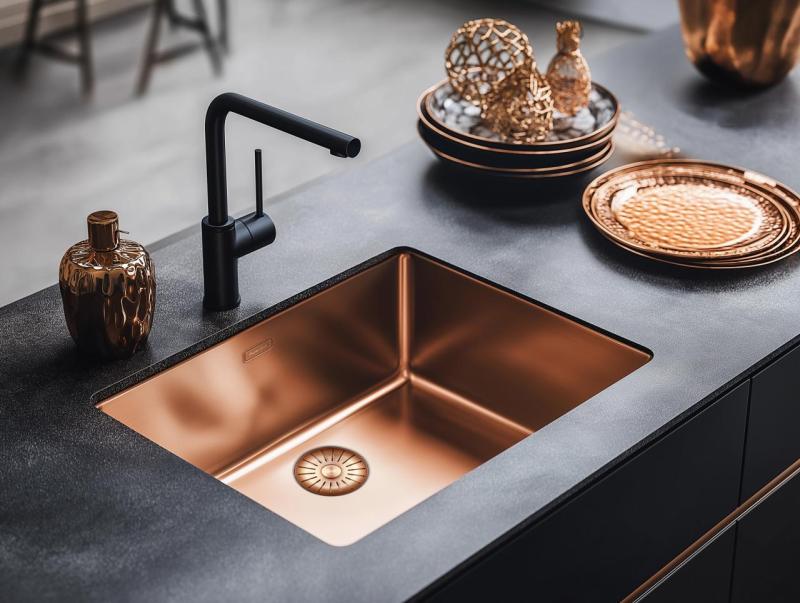 Pure.Sink Prestige Spülbecken 34x40 cm PVD Kupfer 10mm Radius Unterbau, Flachbau und Aufbau PPG3440-62