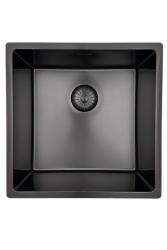 Pure.Sink Prestige Spüle 40x40 cm PVD Gun Metal 10 mm Radius Unterbau, Flachbau und Aufsatz PPG4040-61