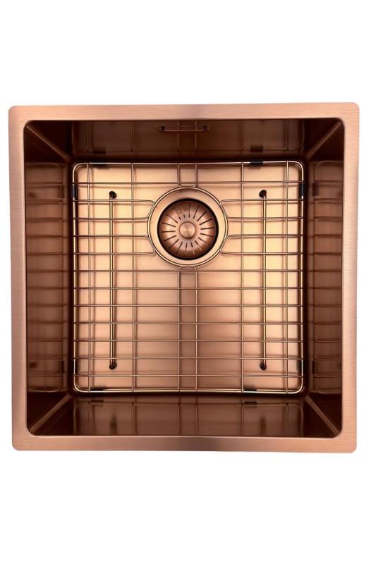 Pure.Sink Prestige Spüle 40x40 cm PVD Kupfer 10mm Radius Unterbau, Flachbau und Aufbau PPG4040-62