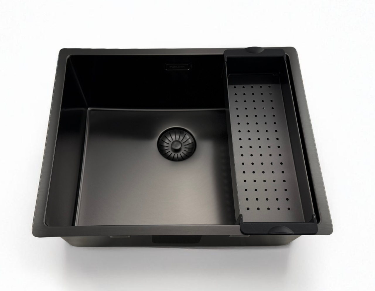 Pure.Sink Prestige Spülbecken 50x40 cm PVD Gun Metal 10mm Radius Unterbau, Flachbau und Aufbau PPG5040-61