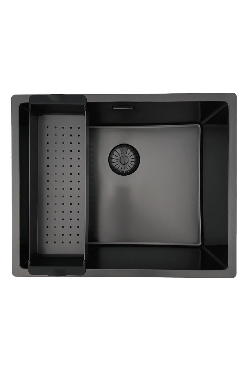 Pure.Sink Prestige Spülbecken 50x40 cm PVD Gun Metal 10mm Radius Unterbau, Flachbau und Aufbau PPG5040-61