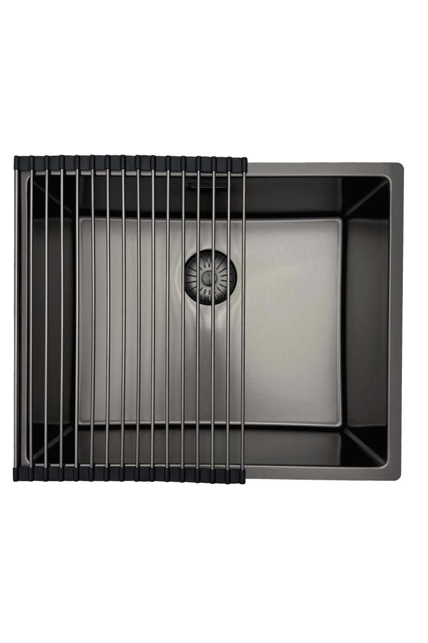 Pure.Sink Prestige Spülbecken 50x40 cm PVD Gun Metal 10mm Radius Unterbau, Flachbau und Aufbau PPG5040-61