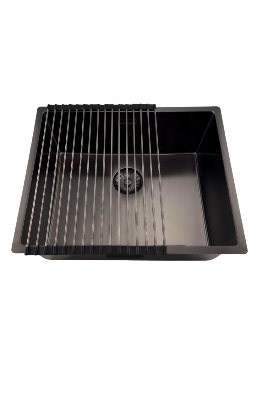 Pure.Sink Prestige Spülbecken 50x40 cm PVD Gun Metal 10mm Radius Unterbau, Flachbau und Aufbau PPG5040-61