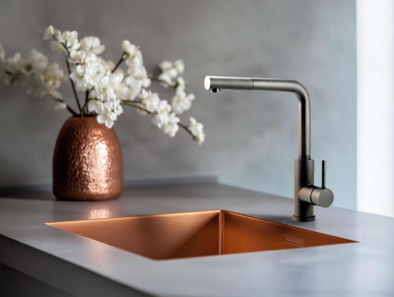 Pure.Sink Prestige Spüle 50x40 cm PVD Kupfer 10mm Radius Unterbau, Flachbau und Aufbau PPG5040-62