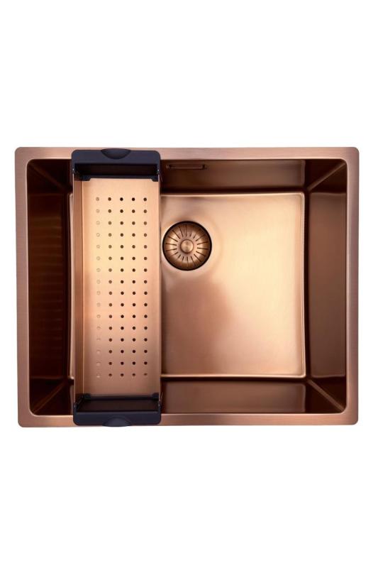 Pure.Sink Prestige Spüle 50x40 cm PVD Kupfer 10mm Radius Unterbau, Flachbau und Aufbau PPG5040-62