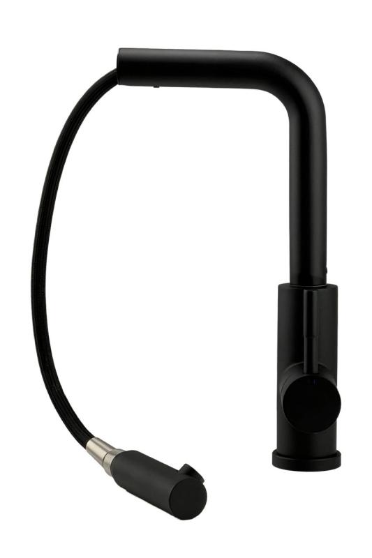 Pure.Sink Elite Steel Spark-S Küchenarmatur Mattschwarz mit ausziehbarem Auslauf PS8041-10