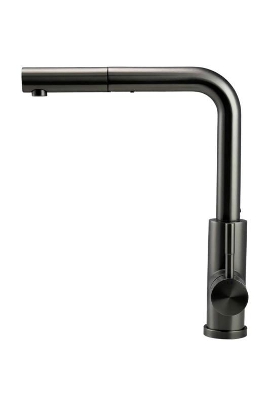 Pure.Sink Elite Steel Spark-S Küchenarmatur PVD Gun Metal mit ausziehbarem Auslauf PS8041-61