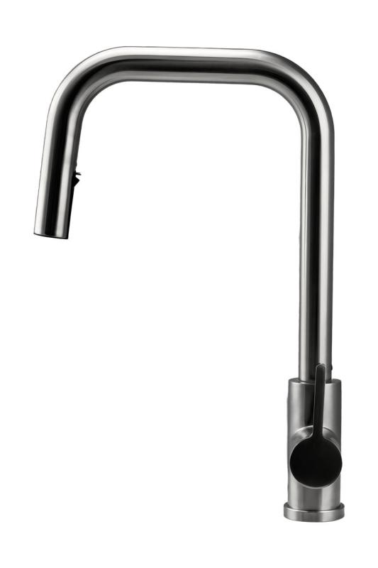 Pure.Sink Elite Steel Crystal-S Küchenarmatur Edelstahl mit ausziehbarem Auslauf PS8050-02
