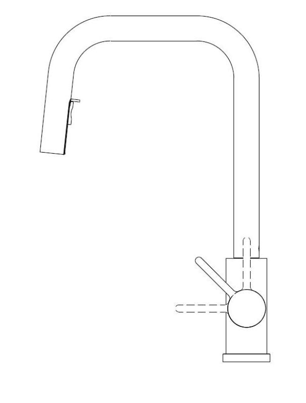 Pure.Sink Elite Steel Crystal-S Küchenarmatur Mattschwarz mit ausziehbarem Auslauf PS8050-10