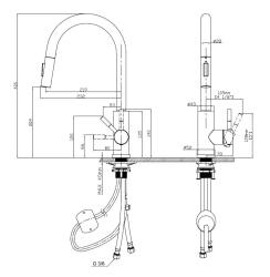 Pure.Sink Elite Steel Stream-S Küchenarmatur Edelstahl mit ausziehbarem Auslauf PS8045-02