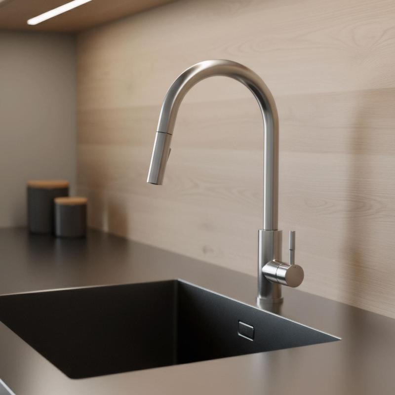 Pure.Sink Elite Steel Stream-S Küchenarmatur Edelstahl mit ausziehbarem Auslauf PS8045-02