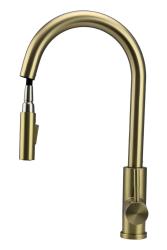 Pure.Sink Elite Steel Stream-S Küchenarmatur PVD gebürstetes Gold mit ausziehbarem Auslauf PS8045-60.