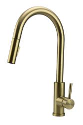 Pure.Sink Elite Steel Stream-S Küchenarmatur PVD gebürstetes Gold mit ausziehbarem Auslauf PS8045-60.