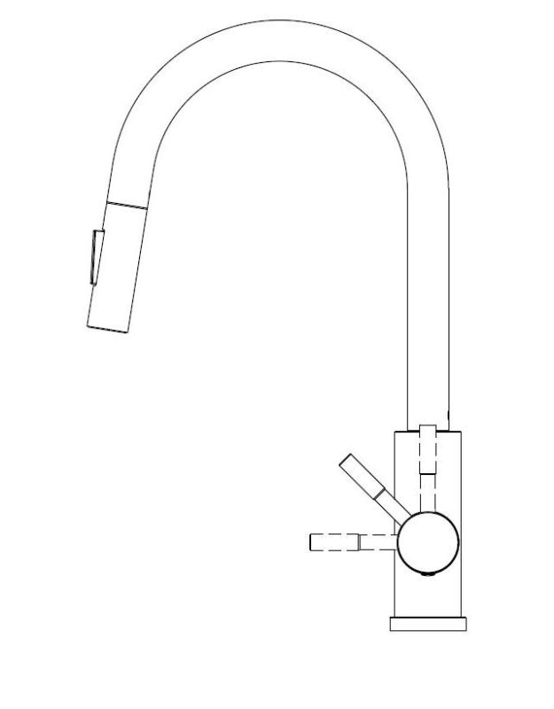 Pure.Sink Elite Steel Stream-S Küchenarmatur PVD gebürstetes Gold mit ausziehbarem Auslauf PS8045-60.