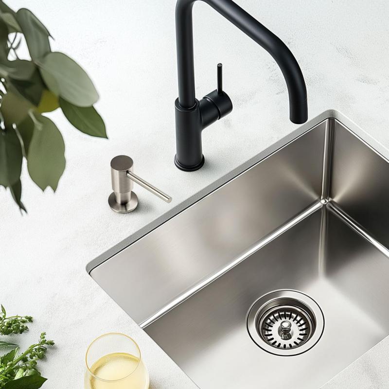 Pure.Sink Elite Steel Shine Einbau-Seifenspender Edelstahl von oben nachfüllbar PS9010-02