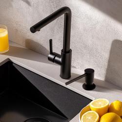 Pure.Sink Elite Steel Shine Einbau-Seifenspender Matt Schwarz von oben nachfüllbar PS9010-10
