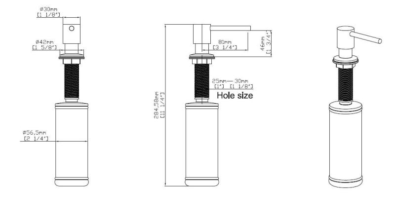 Pure.Sink Elite Steel Shine Einbau Seifenspender PVD gebürstetes Gold von oben nachfüllbar PS9010-60