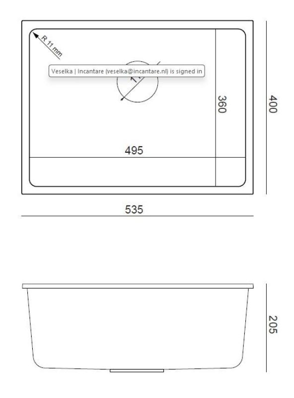 Quadri Elston Anthrazit Granit Unterbauspüle 495x360mm mit Edelstahlstopfen 1208967659