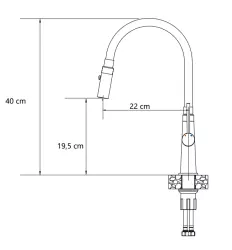 Quadri Preston Küchenarmatur Edelstahl mit 2-stufigem Flexiblen Beigen Auslauf 1208967661