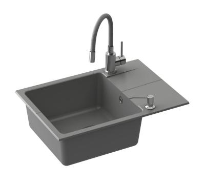 Quadri Bristol Küchenarmatur aus Edelstahl mit flexiblem beigem Auslauf 1208967664