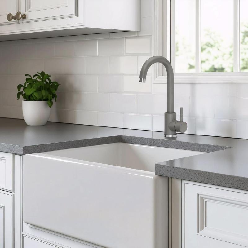 Quadri Coventry Küchenarmatur Grau mit Drehbarer Auslauf 1208967666