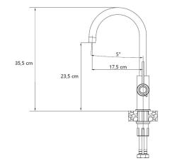 Quadri Lancaster Küchenarmatur Schwarz mit PVD-Gold-Finish und schwenkbarem Auslauf 1208967680