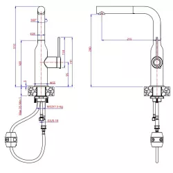 Quadri Stamford Küchenarmatur Schwarz mit PVD-Kupfer-Finish und herausziehbarem Auslauf 1208967689