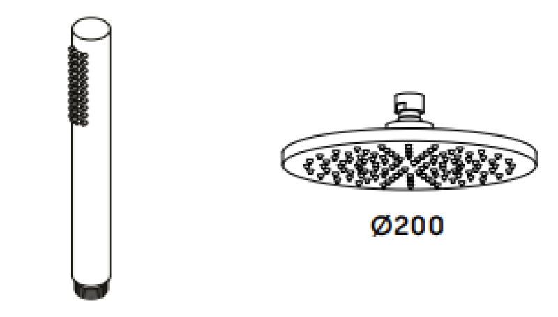 Waterevolution Flow thermostatische Duschkombination mit Regenbrause mattweiß 200mm T141TNBR
