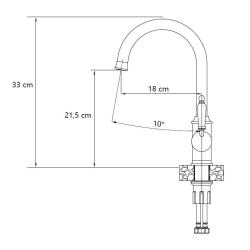 Quadri Workshop Klassischer Nostalgischer Schwarzer Küchenhahn mit PVD Goldener Oberfläche und Keramikgriff 1208967725