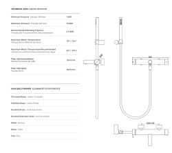 Wasserevolution Flow thermostatische Zwei-Wege-Duscharmatur mit Handbrause schwarz T130TNPR