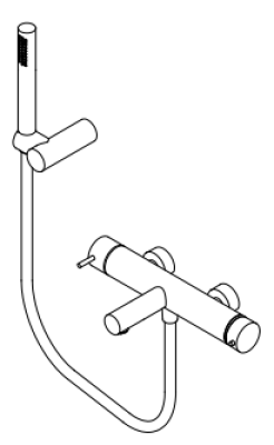 Wasserevolution Flow thermostatische Zwei-Wege-Duschmischer mit Handbrause Messing T130TNLE