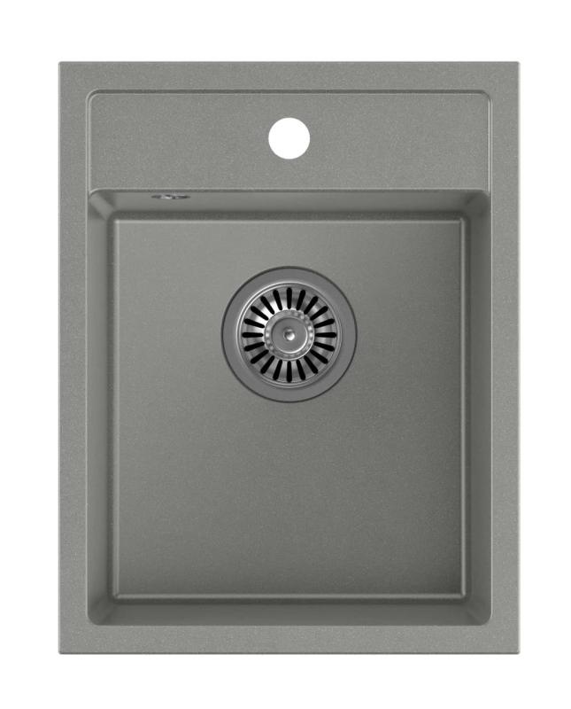Quadri London Granitgraues Spülbecken 39x50 cm mit Hahnloch für Aufsatz - 1208967844