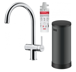 Franke Maris Wasser-Hub 7l Boiler 3-1 mit Touch elektronische kochend Wasser Armatur Chrom mit Wasserhub Mischset 1208967852