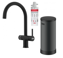 Franke Maris Wasser-Hub 7L Boiler 3-in-1 mit Touch elektronischer kochend Wasserhahn matt schwarz 160.0713.604