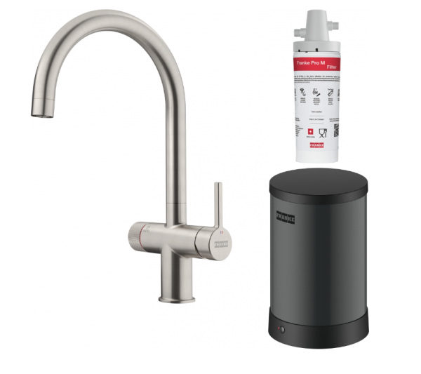 Franke Maris Wasser-Hub 4L Boiler 3-1 mit Twist mechanischem kochendem Wasserhahn Edelstahl 160.0711.523