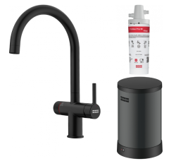 Franke Maris Water Hub 4L Boiler 3-in-1 mit Twist mechanischem Kochendwasserhahn Mattschwarz 160.0705.411