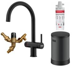 Franke Maris Water Hub 4L Boiler 3-in-1 mit Twist Mechanischer Kochendwasserhahn Mattschwarz mit Waterhub-Bypass 1208967862