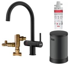 Franke Maris Wasserhub 4L Boiler 3-in-1 mit Twist mechanischer Heißwasserkraan Mattschwarz mit Wasserhub Mischset 1208967861