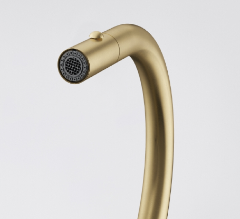 Franke Mythos Masterpiece Küchenarmatur Gold mit J-Auslauf und Ausziehbarer Brause - 115.0711.558