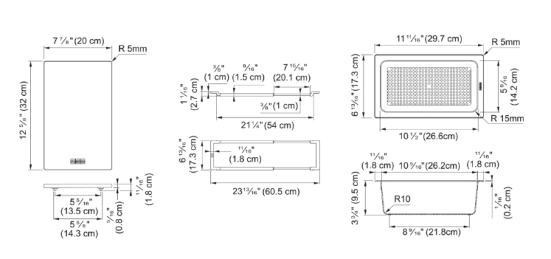Franke Universelles Zubehör All-In Set 1 - Schneidebrett, Kunststoffeinsatz und Teleskopbrücke 112.0655.481