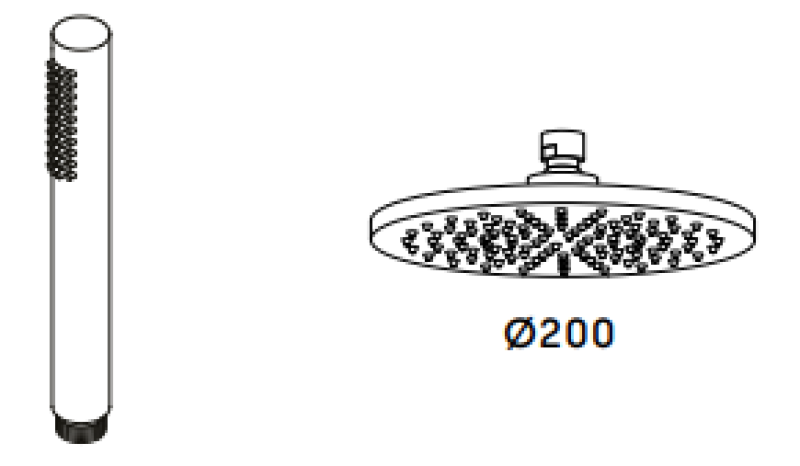 Wasserrevolution Flow Drei-Wege-Duschmischer mit Hand- und Kopfbrause Weiß T131NBR