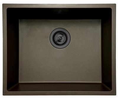 GraniteMy Universal Granit Küchenspüle 50x40 cm Aufsatz, Unterbau und flächenbündig mit Gunmetal-Stöpsel - 1208967928